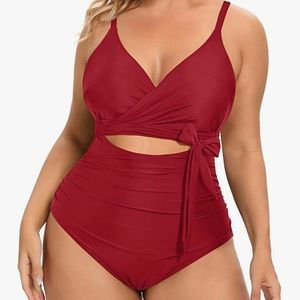 One piece tummy control swim